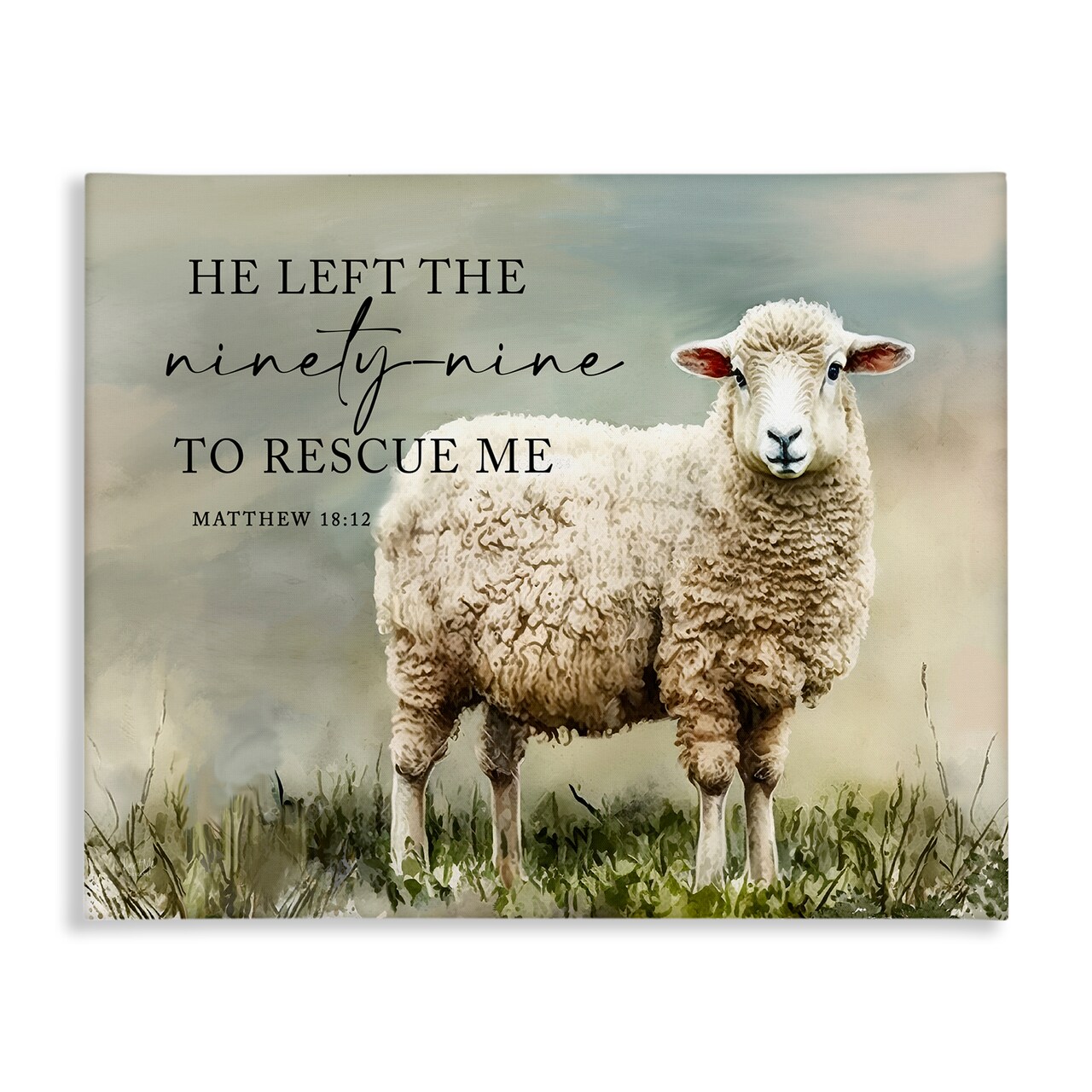 Stupell Industries Left The Ninety Nine Proverb Canvas Wall Art Design by Molly Mattin